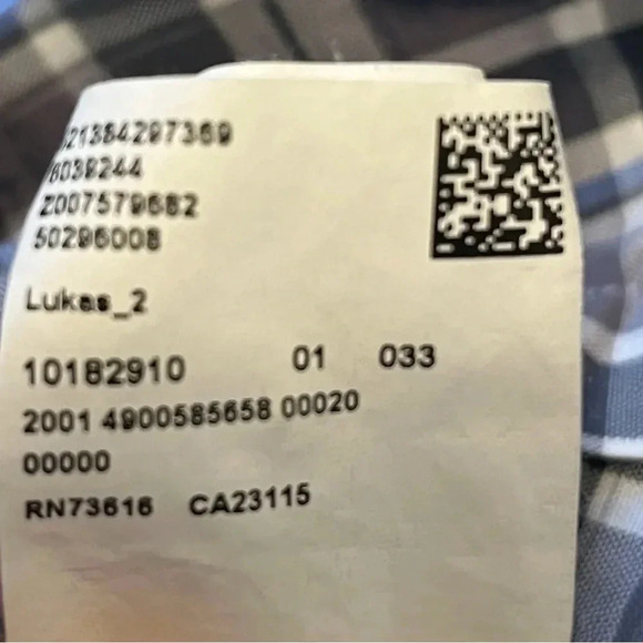 Hugo‎ Boss Lukas 2 Long-Sleeve Plaid Button-Up Shirt Men's Size Large - Picture 9 of 14